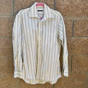Striped Men's Shirt - White and Blue 
Burberry